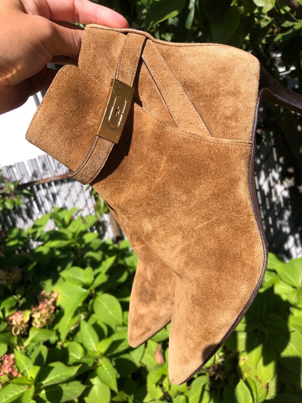 TORY Burch tan suede booties Size 7M